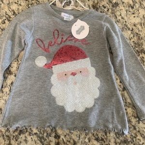 Mud Pie- Believe Santa shirt- 12-18 months NWT